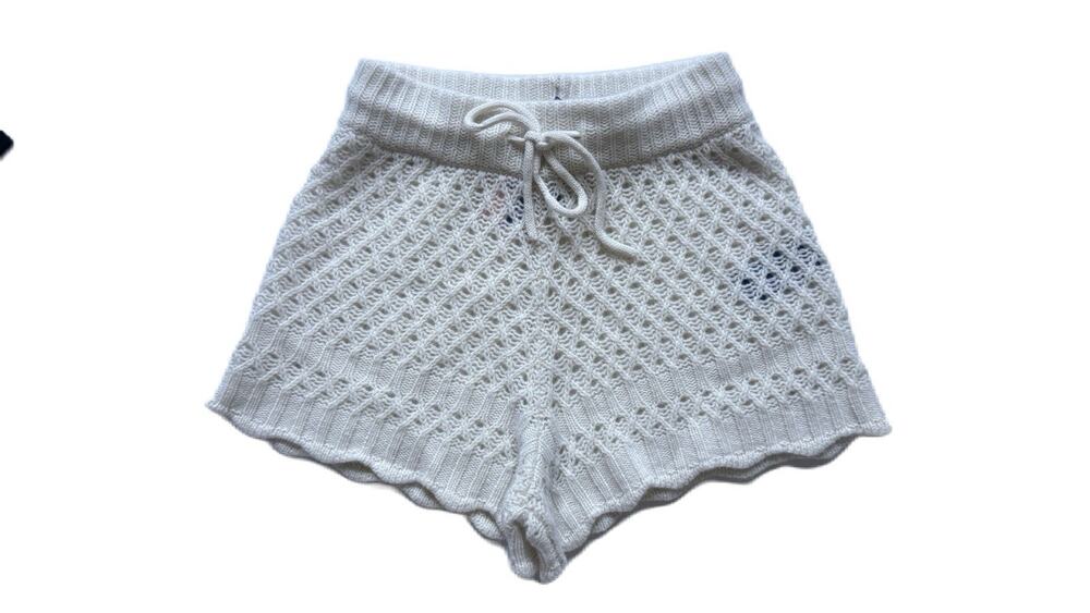 No Name Naked Cashmere Crochet Shorts Size S 100% Cashmere NWT Ivory